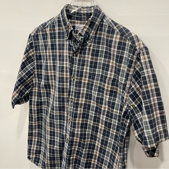 Carhartt Men’s Plaid Short Sleeve Button Down Shirt Medium - Picture 3 of 9